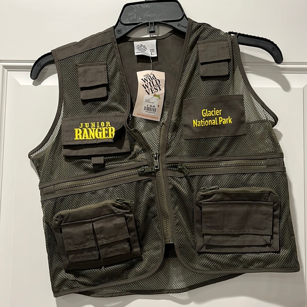 Kids Fishing vest Park Ranger Glacier National Park Youth Large